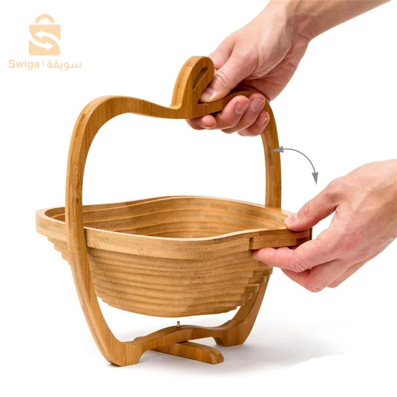 سلة فاكهة سحرية قابلة للطي من الخيزران