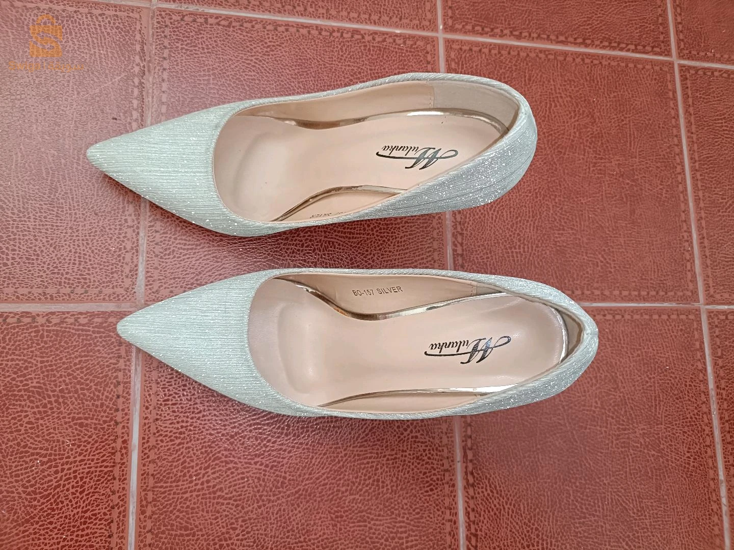 escarpins gris argent fête