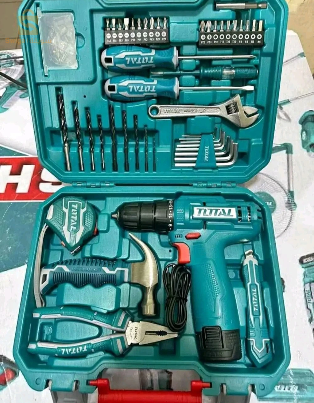 Kit caisse a outils et visseuse 12V 89 Piéces TOTAL 🔥✅