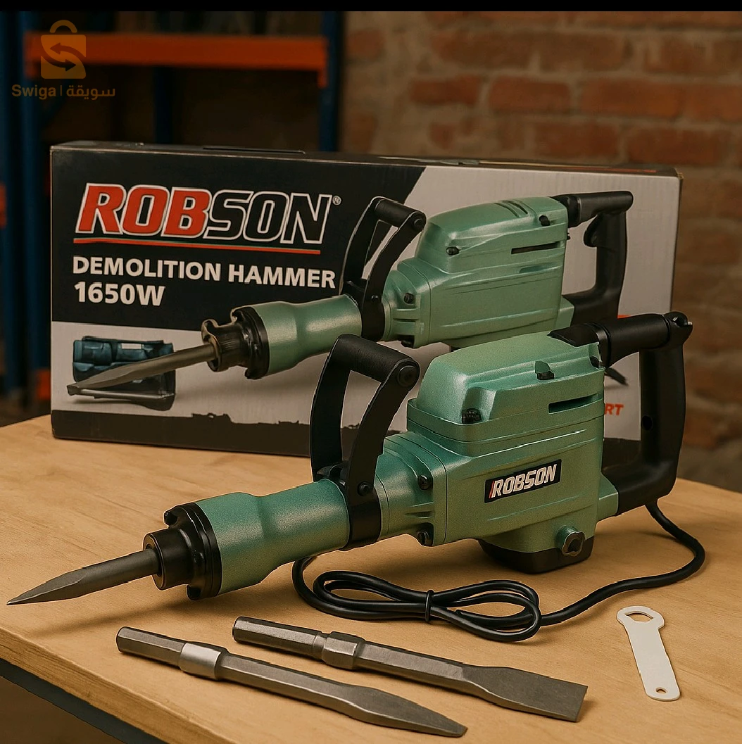 Marteau piqueur électrique ROBSON 1650W.
إكتشف القوة والفعالية مع مطرقة الهدم
