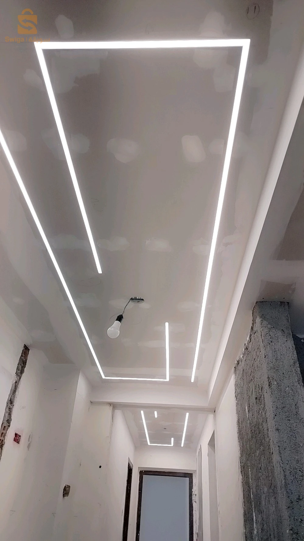 placoplâtre BA13 led profil pvc et demontabe