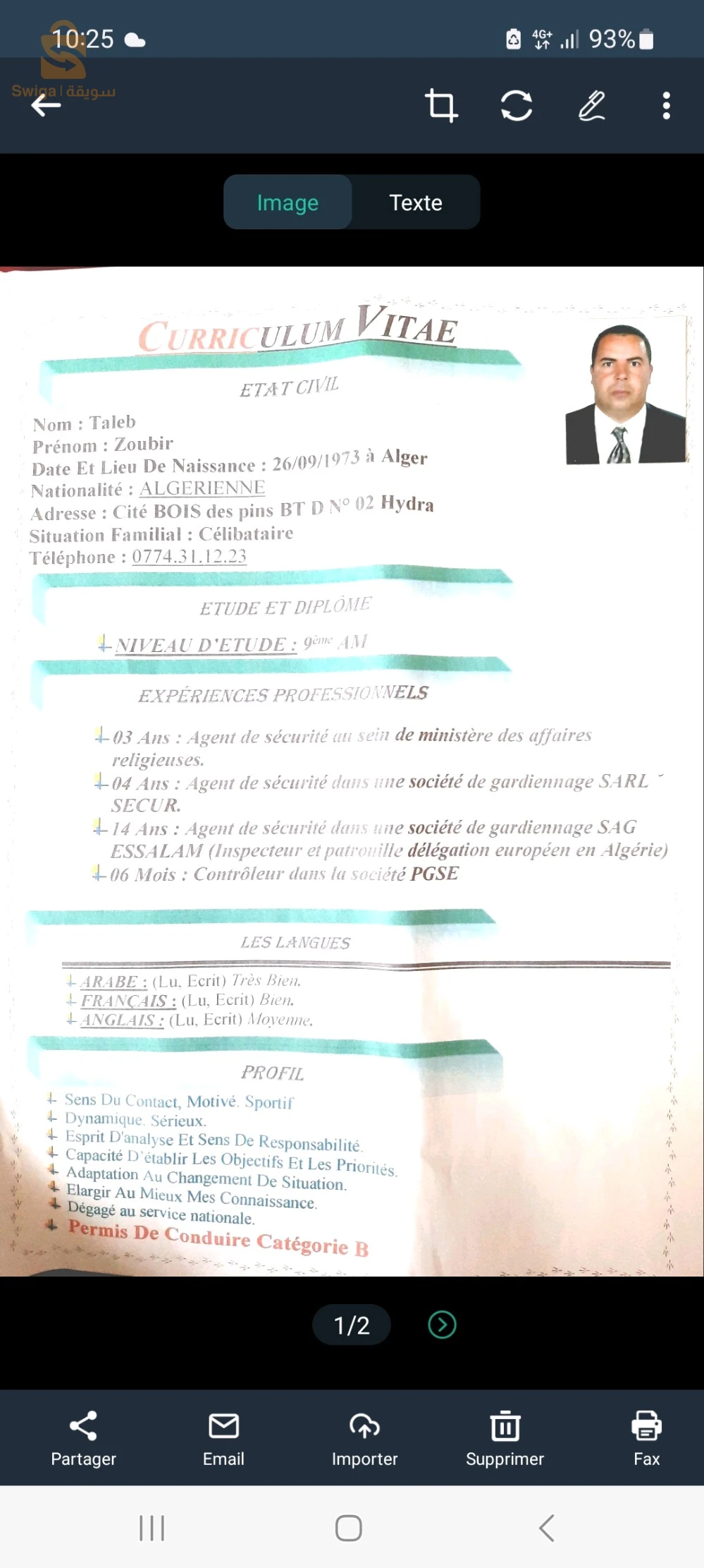 Recherche d'emploi.