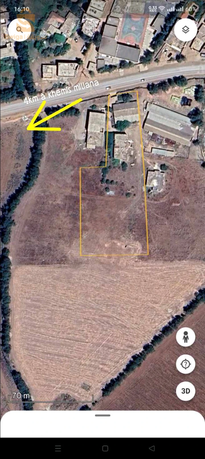 À vendre autres terres les chambres  44 AIN DEFLA