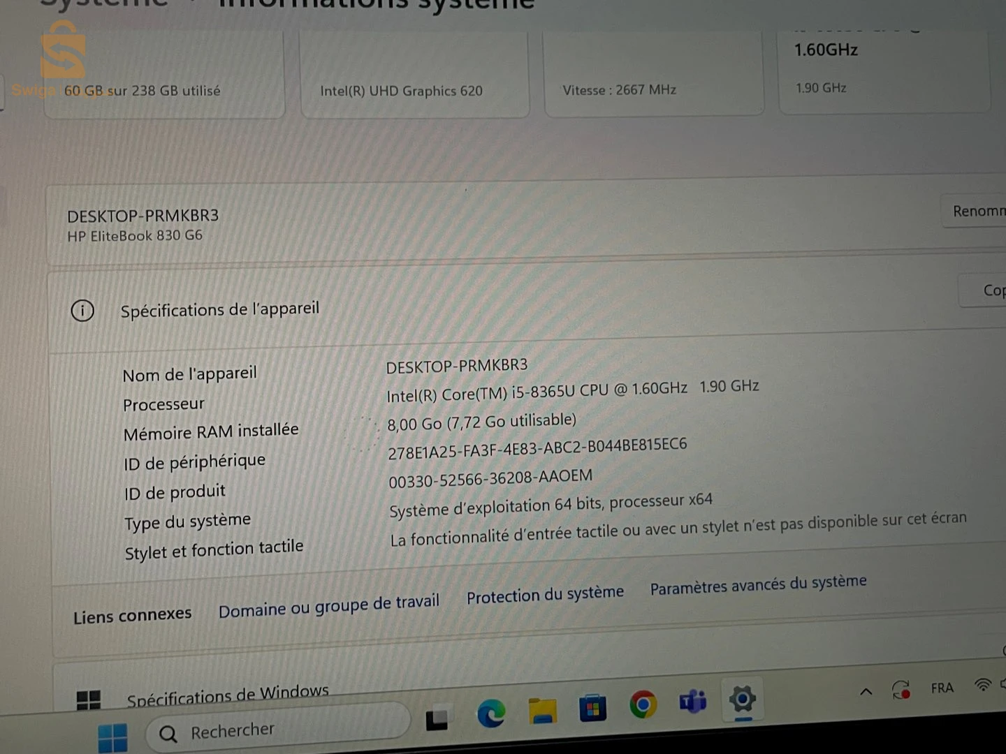 HP EliteBook 830 13.5 i5-9eme