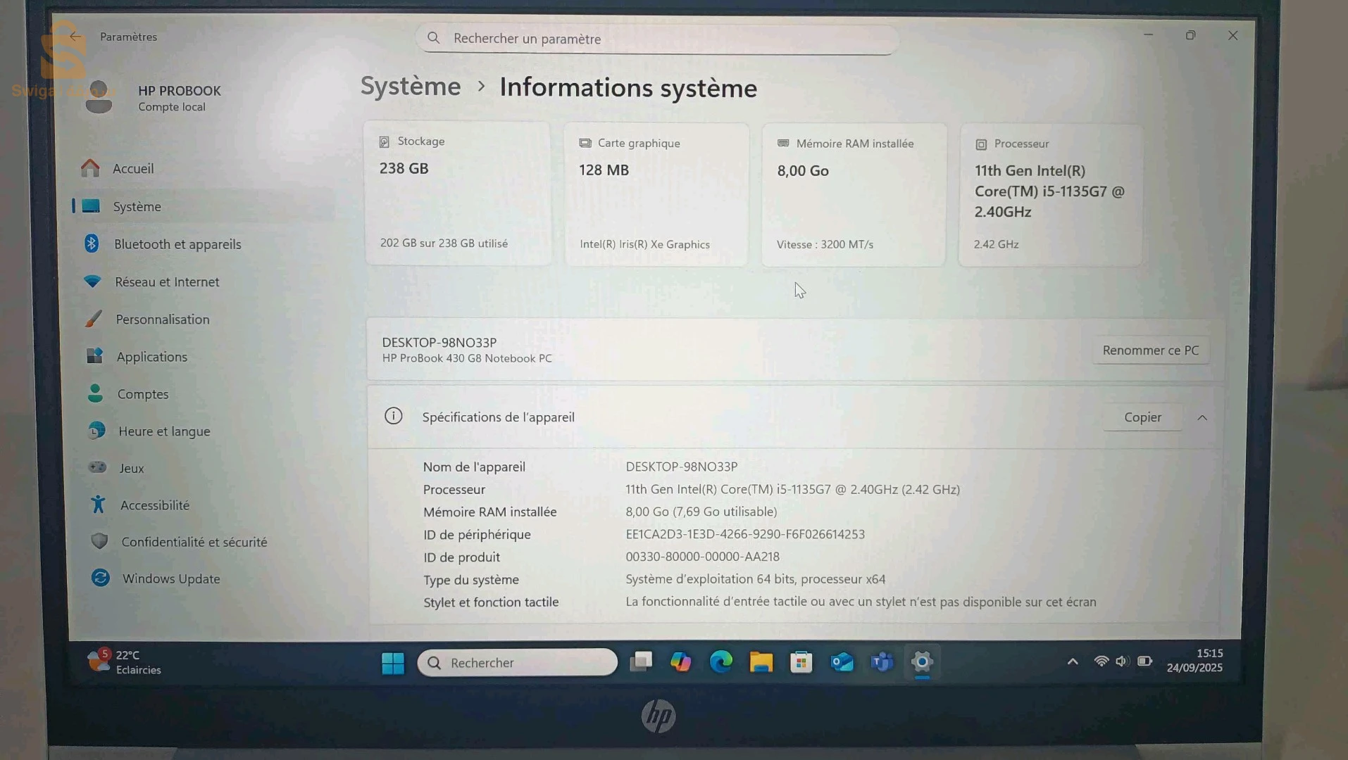 HP ProBook 430 13.5 i5-11eme