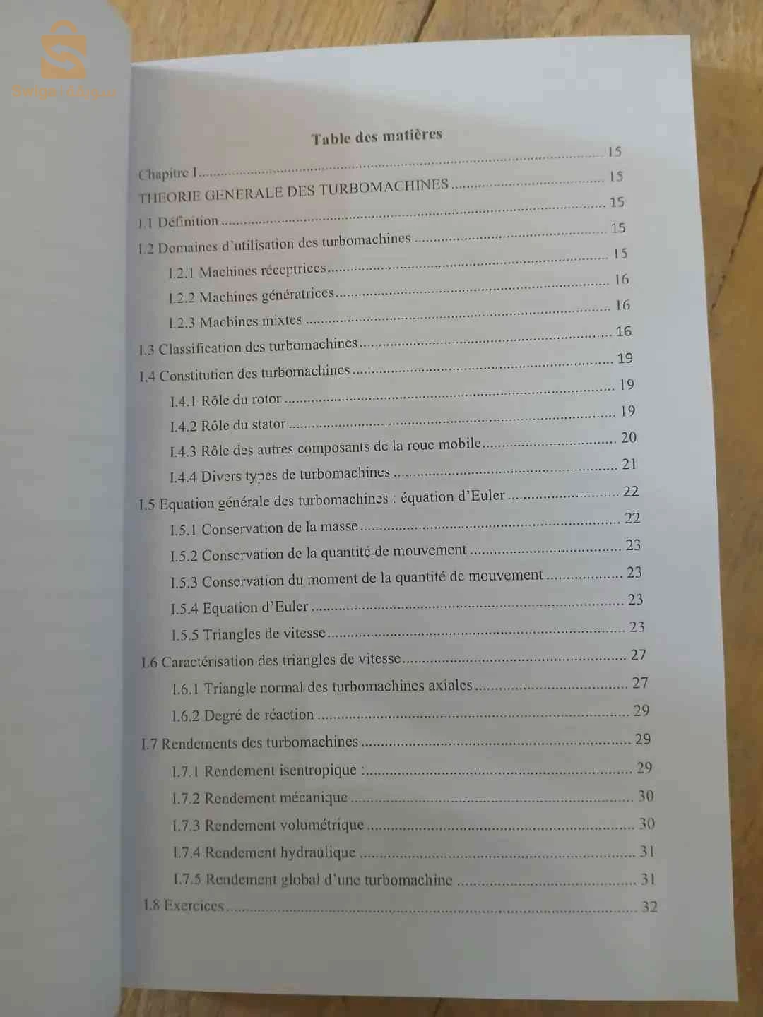 Livre TURBOMACHINES Cours et exercices corrigés