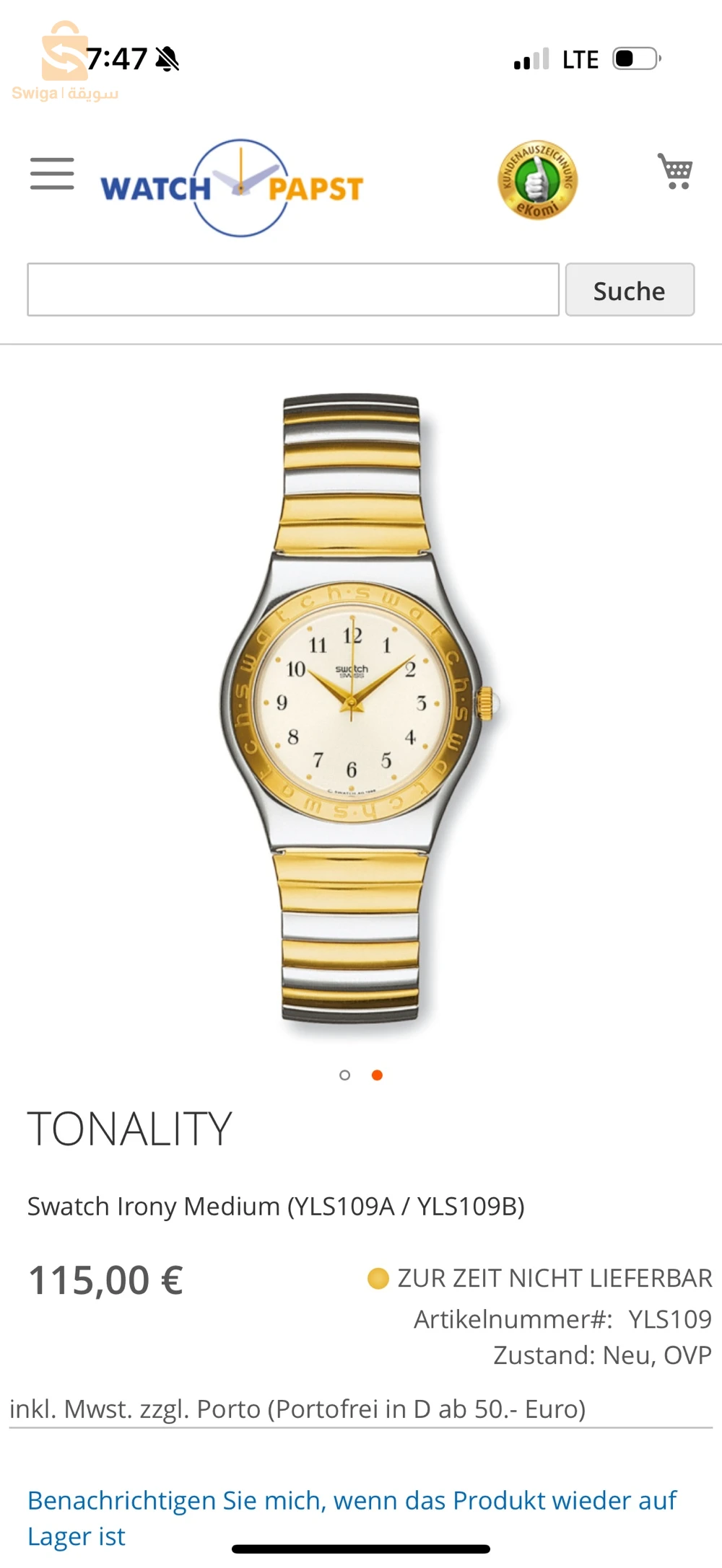 montre swatch original femme