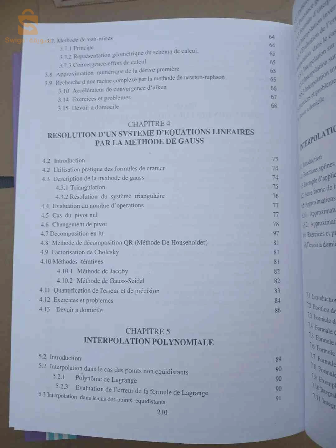 Livre Calcul numérique partie 01