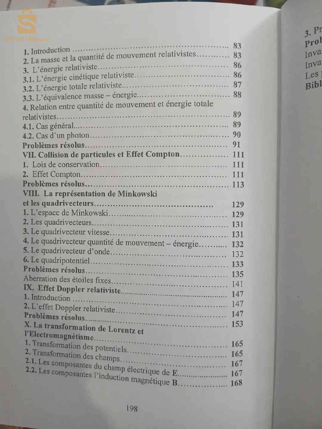 Livre Relativité restreinte