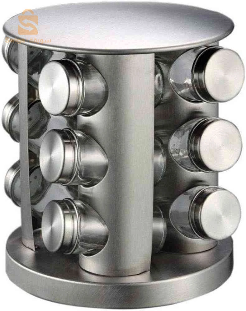 طقم حامل التوابل 12 قطعة من الستاينلس ستيل