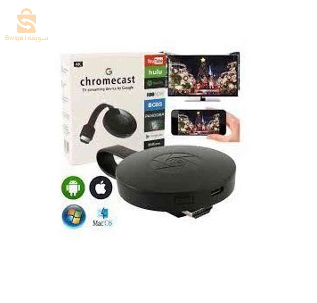 Chromecast 4K WiFi Adaptateur d'affichage sans fil TV Stick, Diffuseur de vidéo HD
