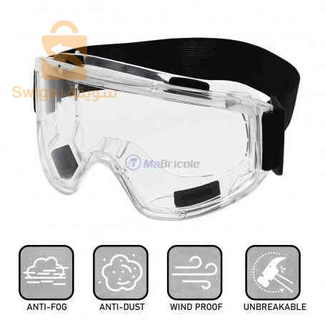 Lunettes de protection transparent anti buée, Bande élastique réglable BEETRO | TC0272