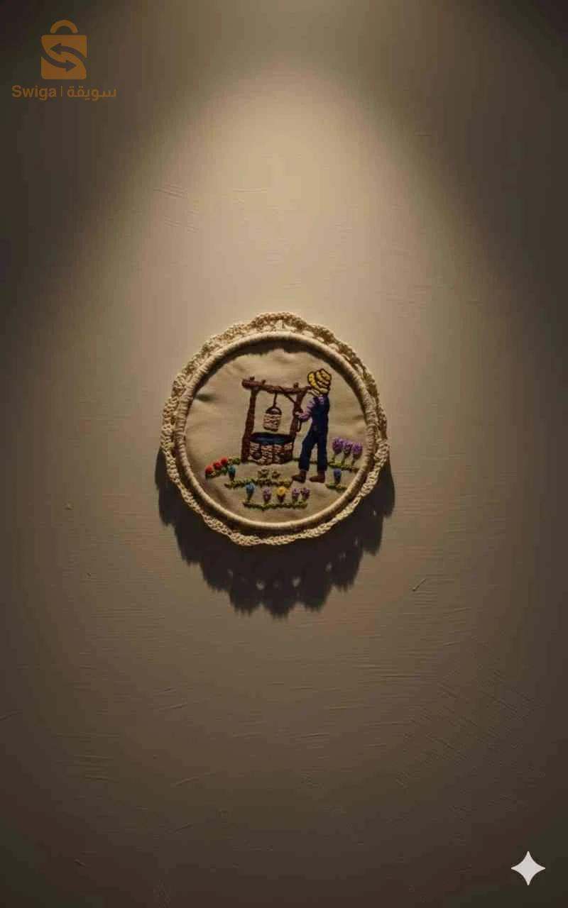 tableau fait a la main broderie et crochet