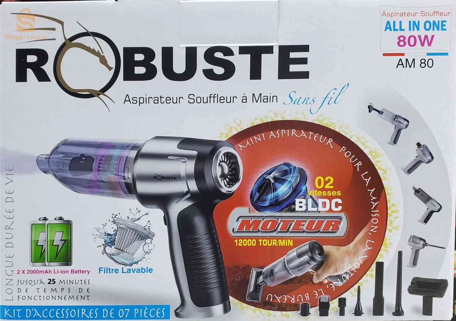 Aspirateur souffler Portable 80W sans fil Robuste