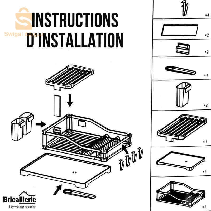 Égouttoir vaisselle 2etg 62081 en Aluminium