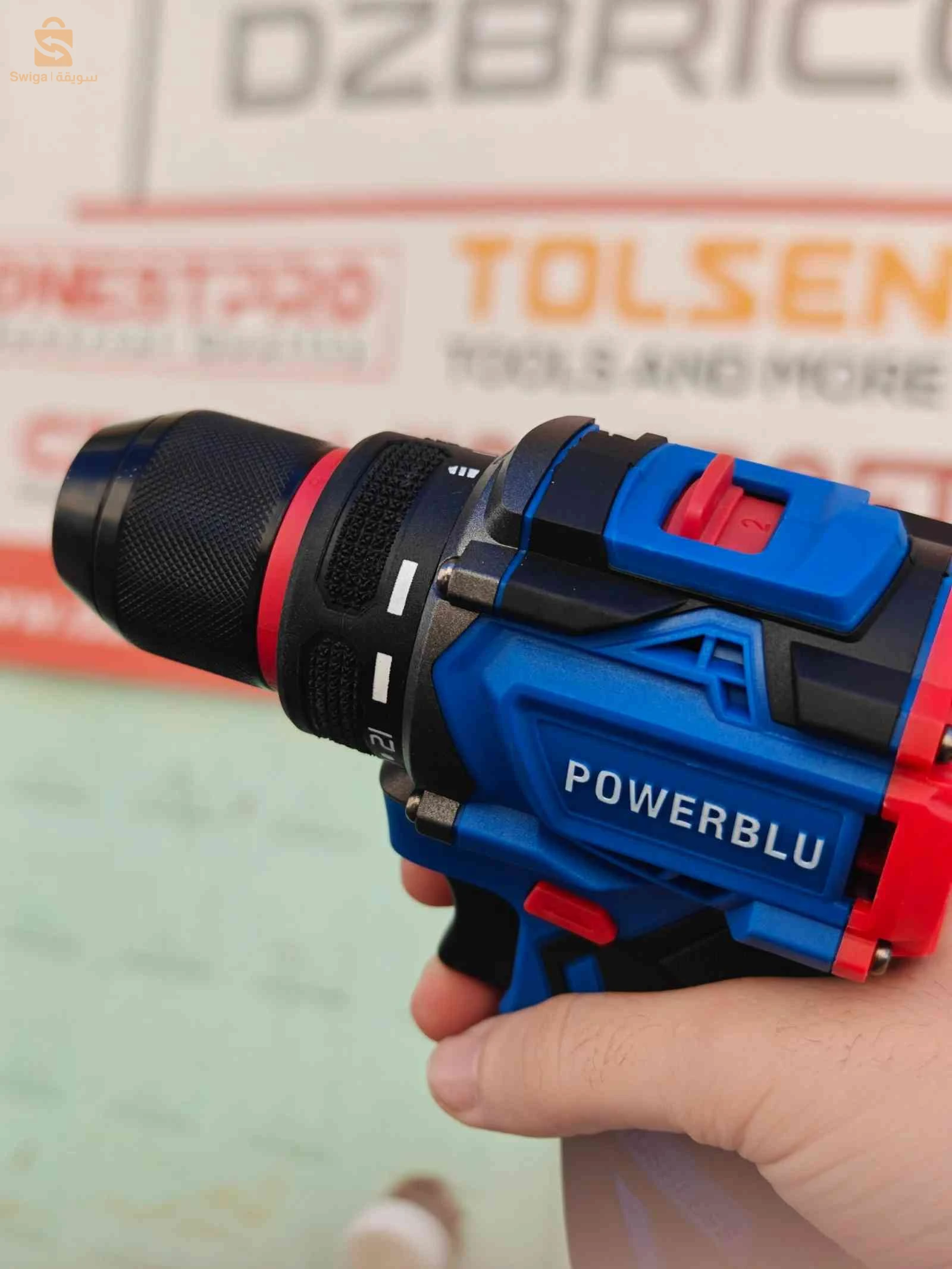 Visseuse Perceuse Brushless Sans fil Double Batterie 16.8V 2.0Ah POWERBLU