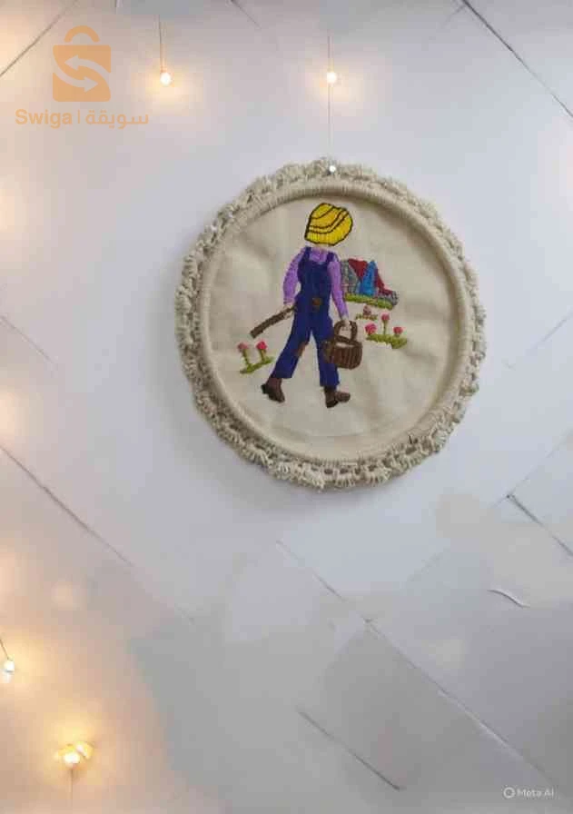 tableau fait a la main broderie et crochet