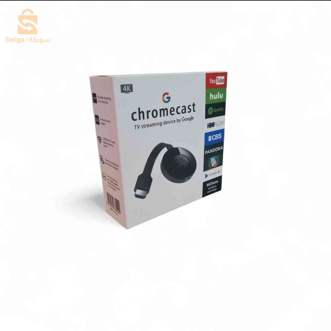 Chromecast 4K WiFi Adaptateur d'affichage sans fil TV Stick, Diffuseur de vidéo HD