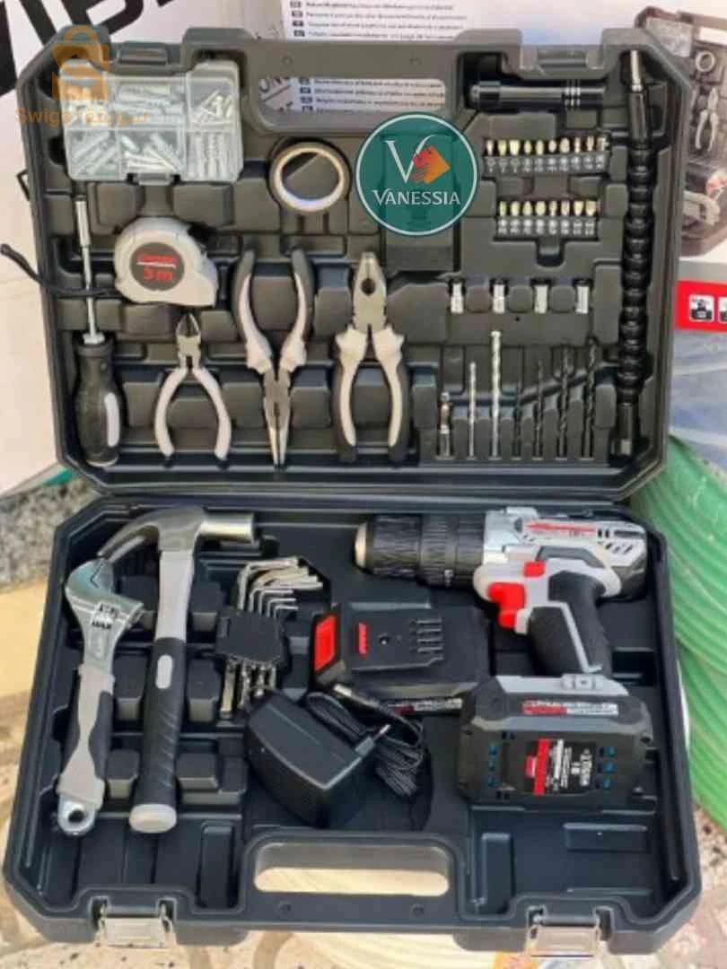 Visseuse perceuce à percussion 20v-2a ct21102h-(50) crown avec des outils 50pcs