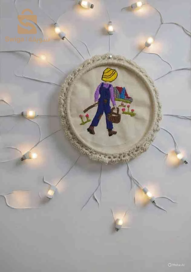 tableau fait a la main broderie et crochet