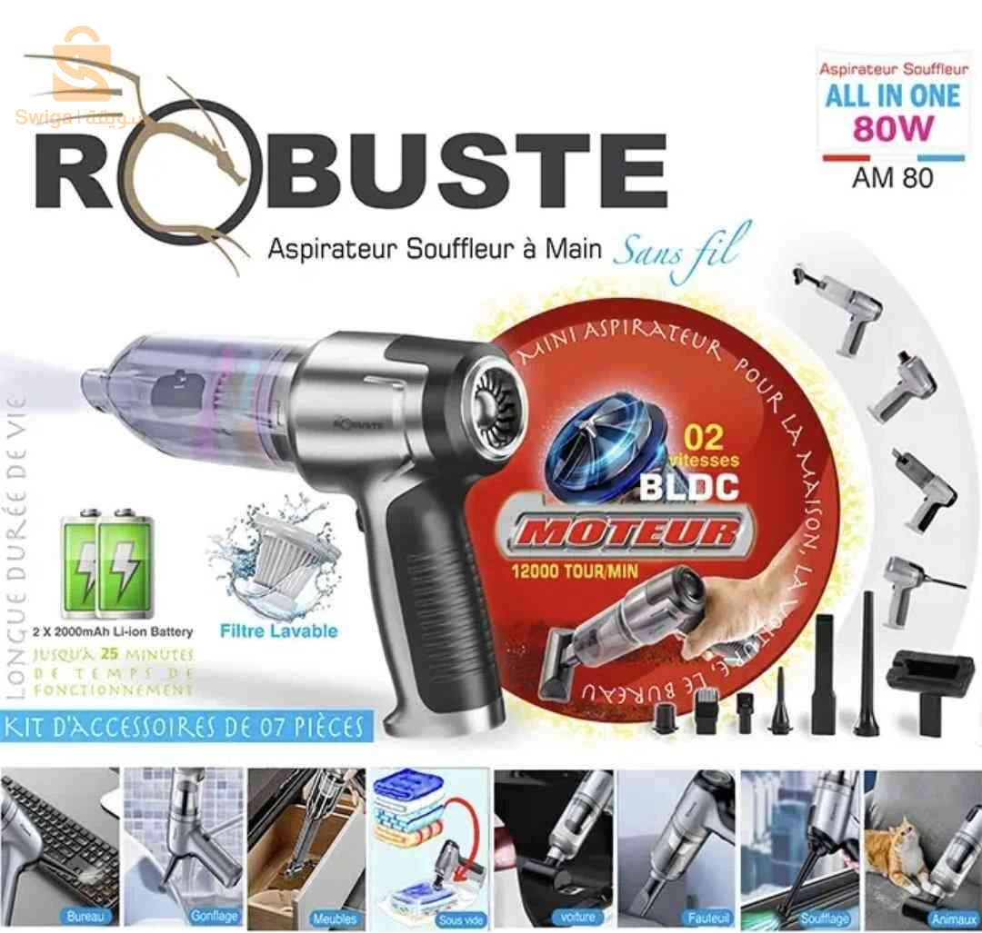 Aspirateur souffler Portable 80W sans fil Robuste
