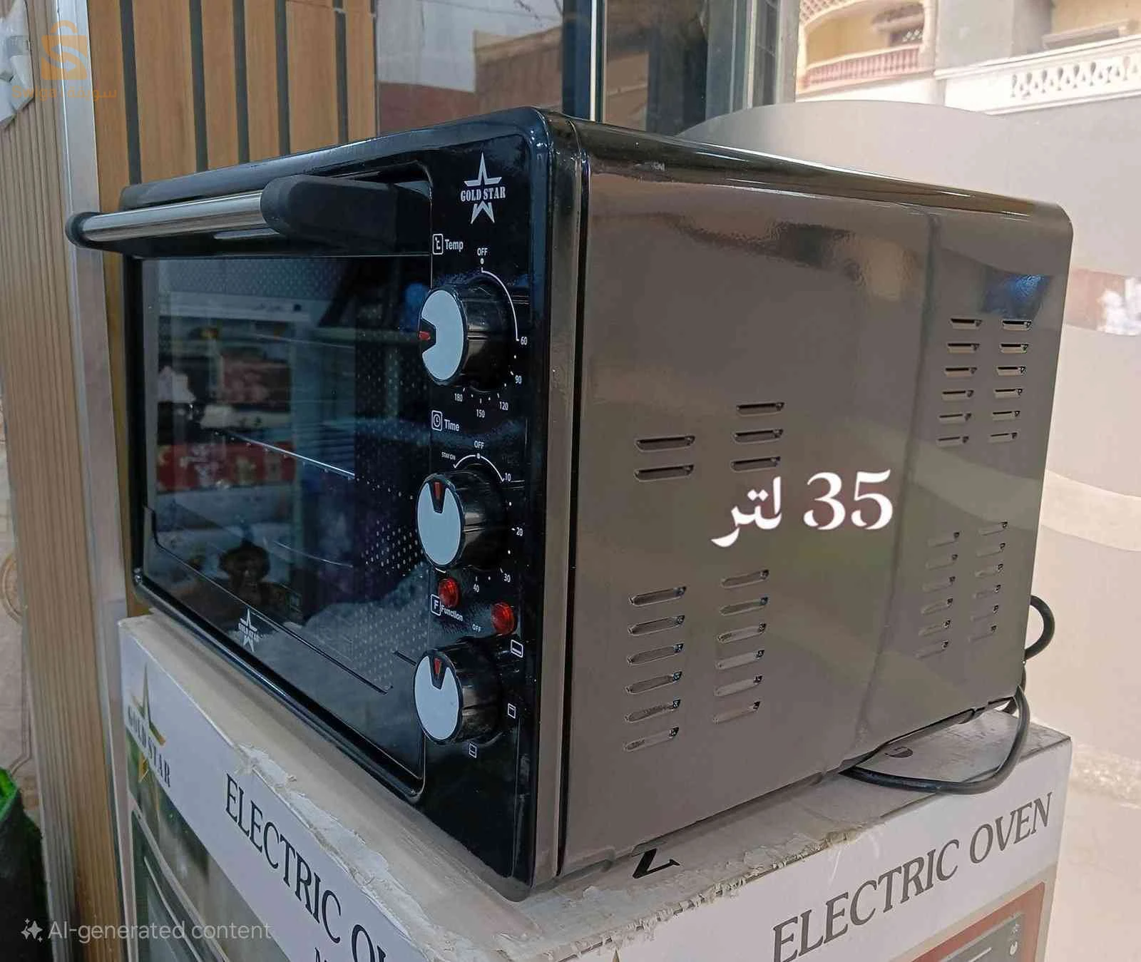 Four électrique Gold star
2 plateaux
سهل الاستعمال
سعة 35 لتر
1400w
جودة ممتازة
