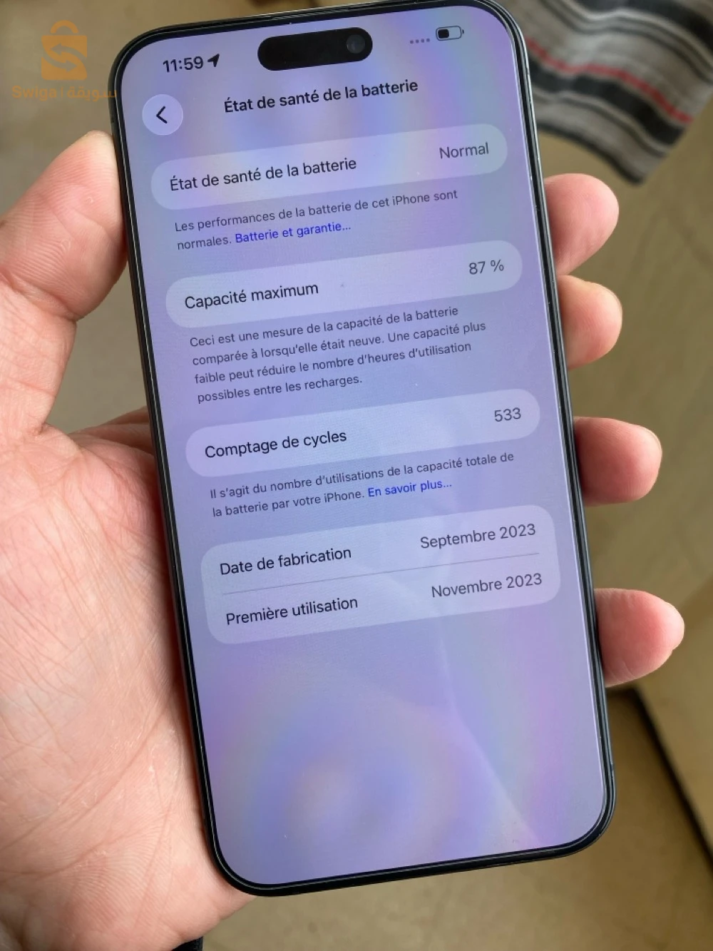 iphone 15 pm 256 gb 87%