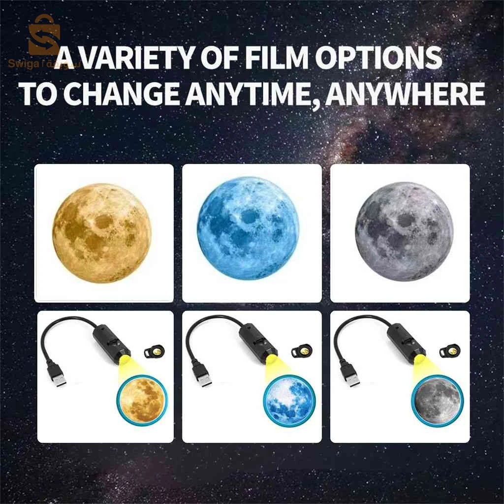 Projecteur de De La Terre Lunaire USB avec 3 disques