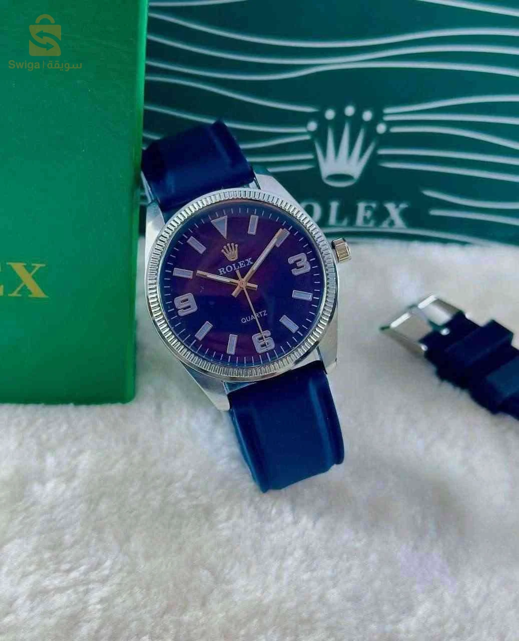 montre rolex classique ,bracelet cuire très élégante