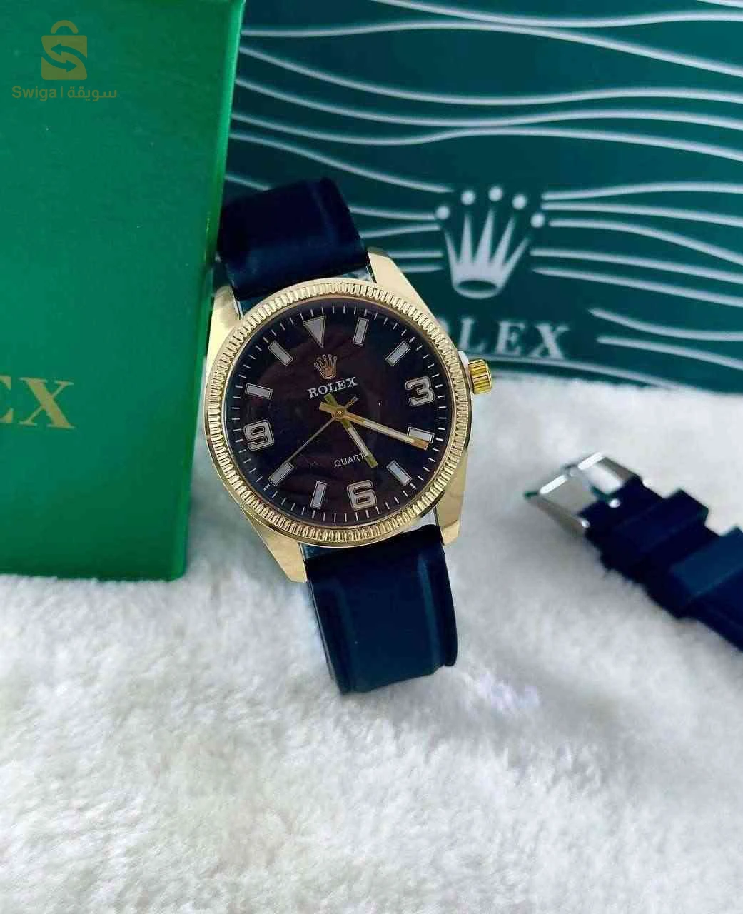 montre rolex classique ,bracelet cuire très élégante
