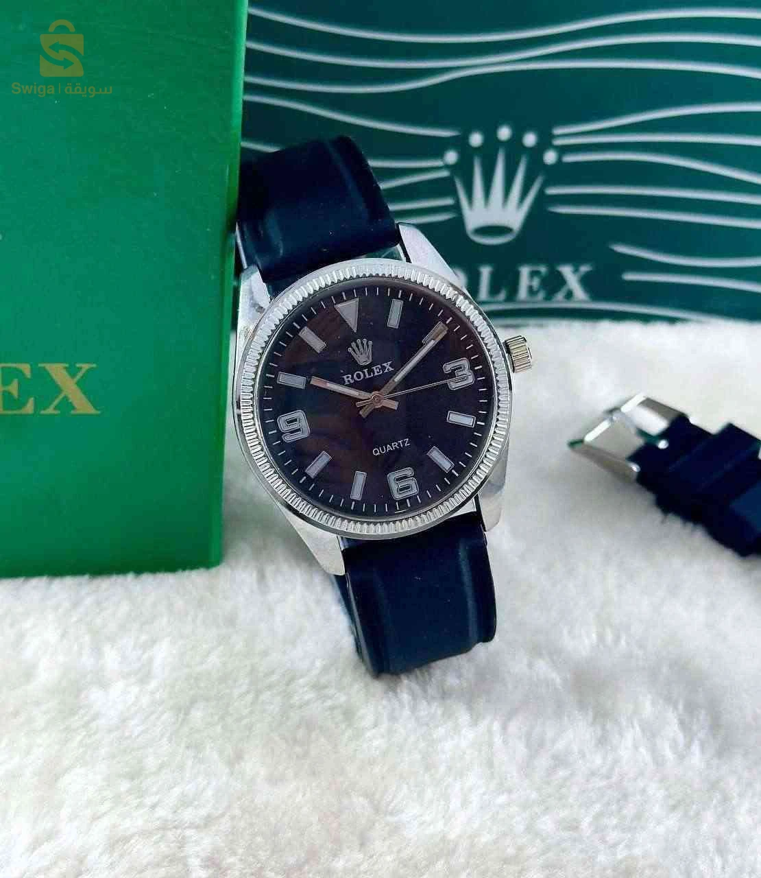 montre rolex classique ,bracelet cuire très élégante