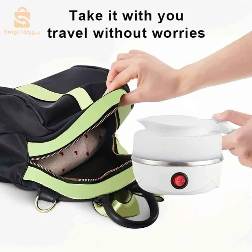 Bouilloire électrique pliable en silicone ,portable Avec  indicateur de mise hors tension غلاية كهربائية قابلة للطي محمولة سيليكون