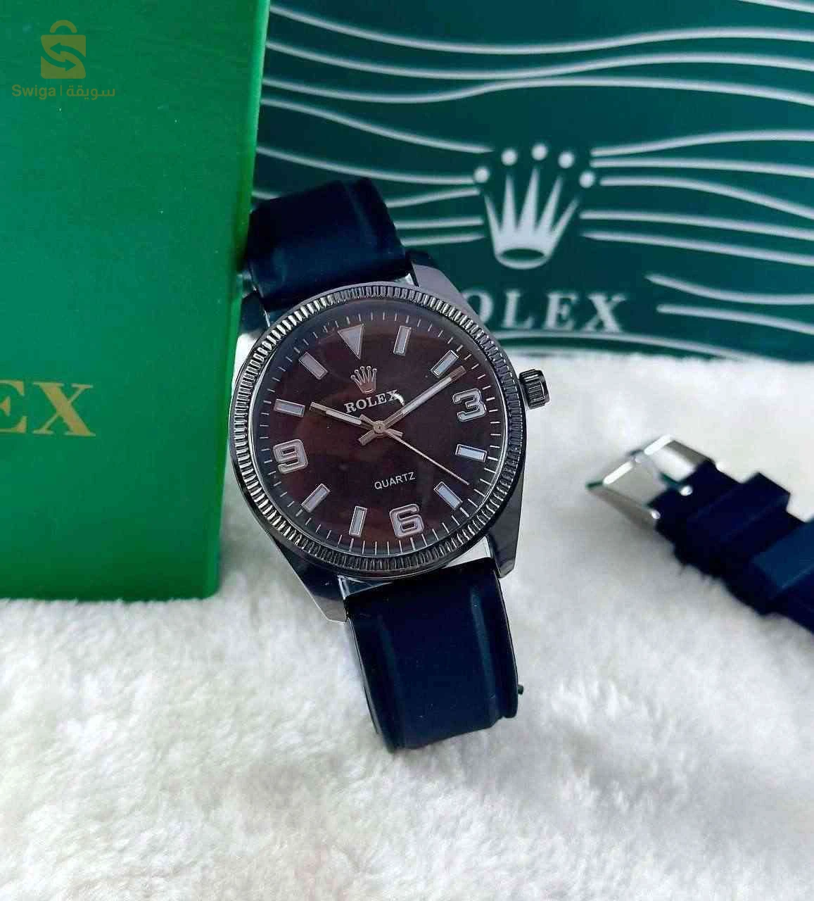 montre rolex classique ,bracelet cuire très élégante