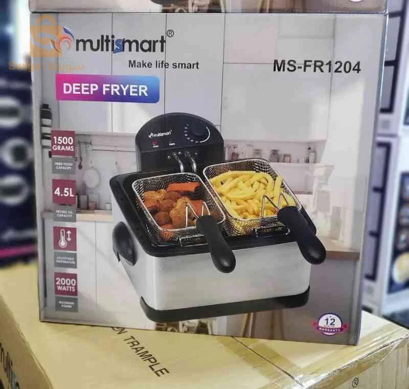 مقلاة عميقة مزدوجة 4.5 لتر  Multismart  Ms-fr1204