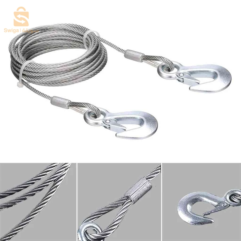 Cable de remorquage 5ton avec fil d’acier de qualité supérieure – كابل جر العربات