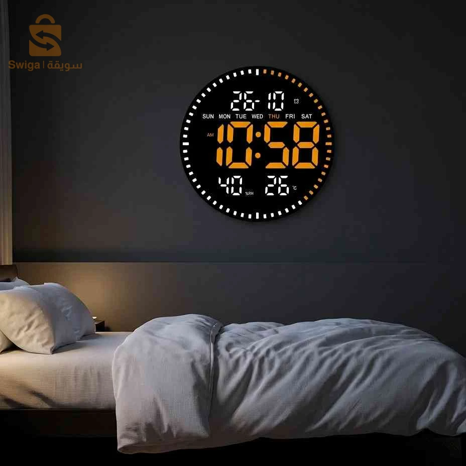 ساعة جدارية رقمية LED مع التحكم عن بعد JH-2560