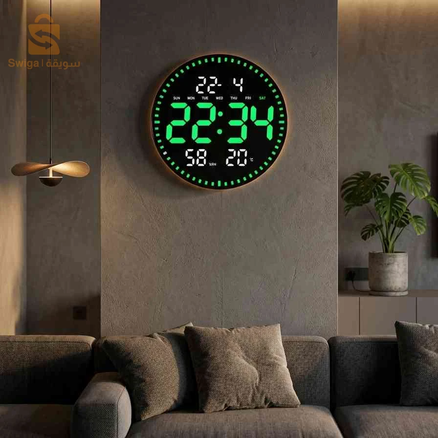 ساعة جدارية رقمية LED مع التحكم عن بعد JH-2560