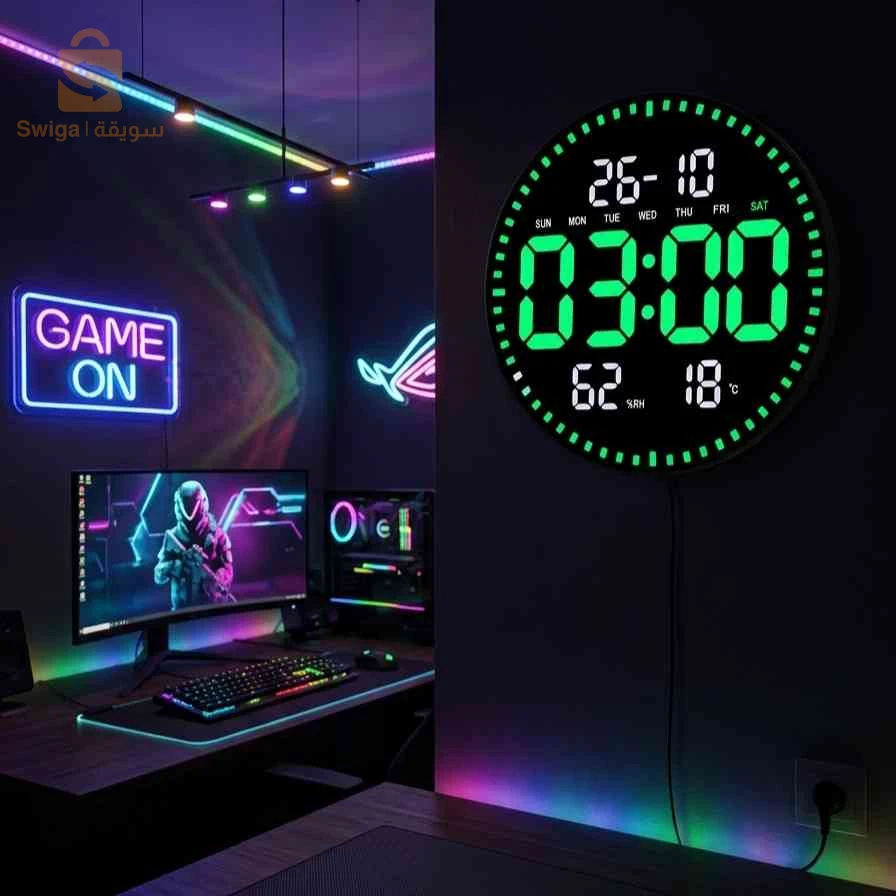 ساعة جدارية رقمية LED مع التحكم عن بعد JH-2560