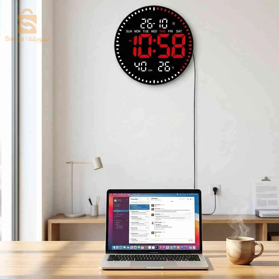 ساعة جدارية رقمية LED مع التحكم عن بعد JH-2560