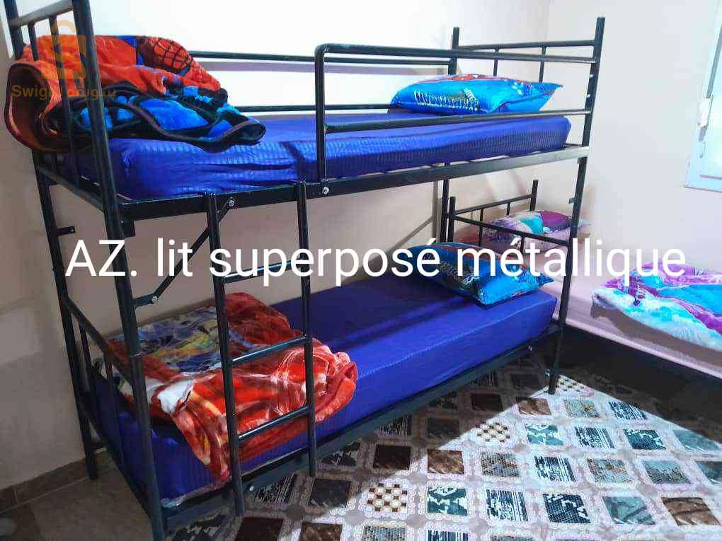 lit superposé métallique bois