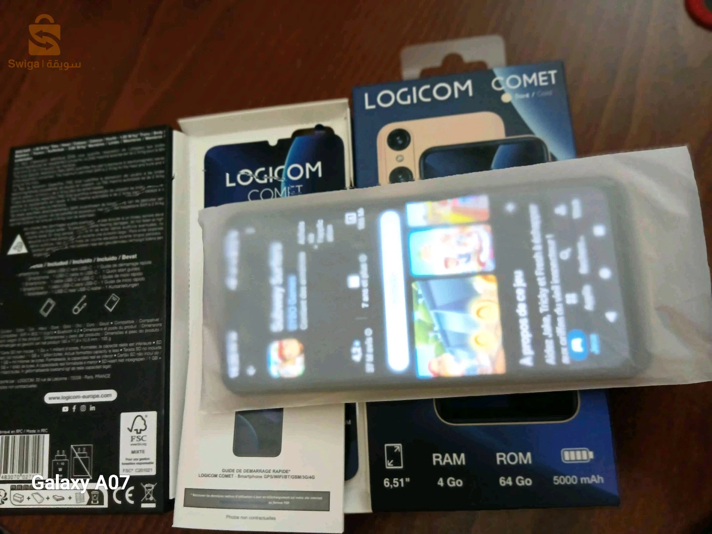 téléphone Logicom Comet 4g. /64g 5000.batterie fabrication française Android Google playstore avec boite