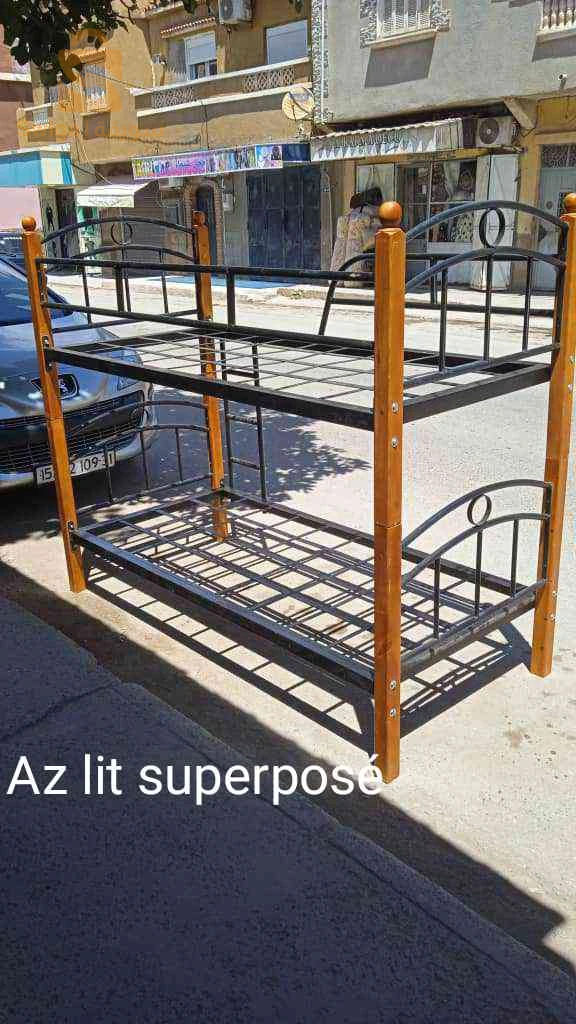 lit superposé métallique bois