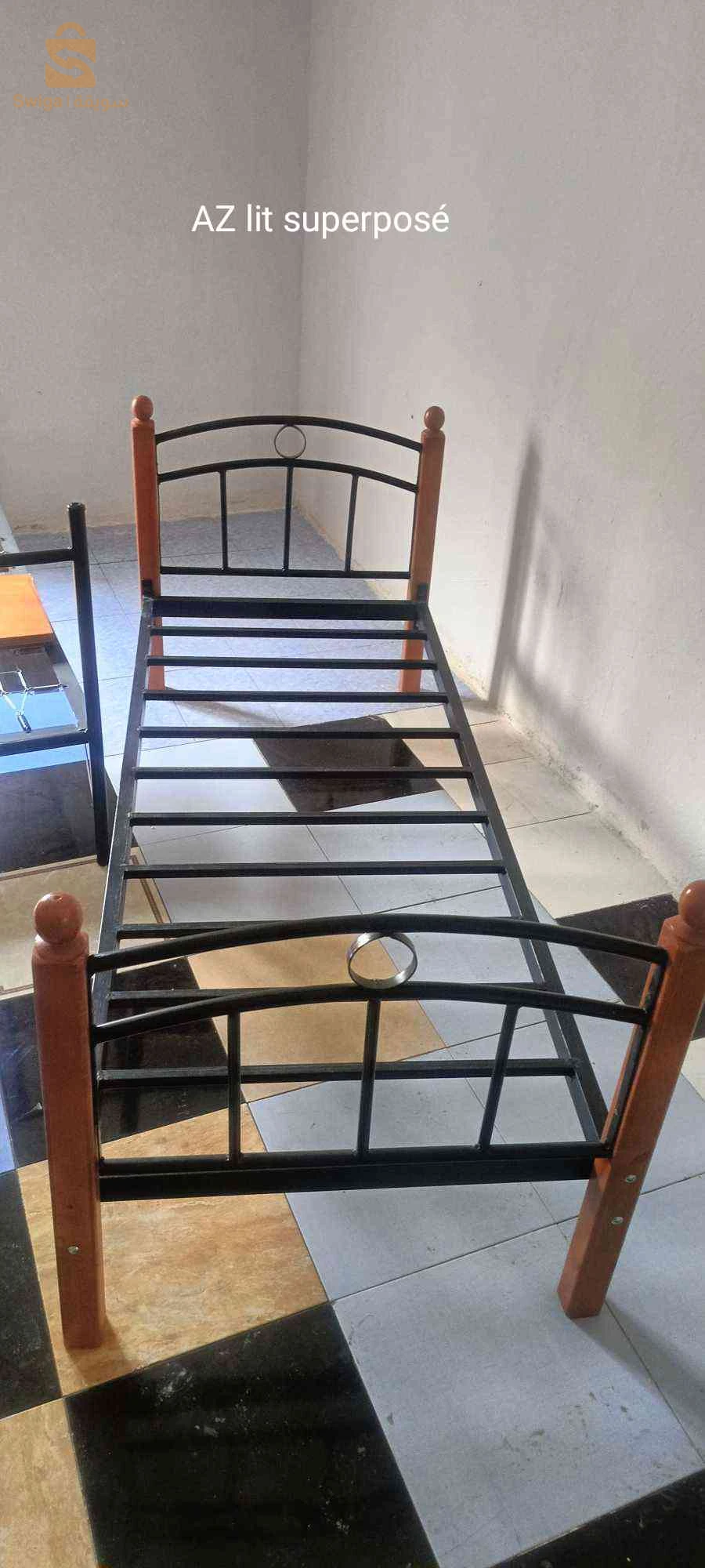 lit superposé métallique bois