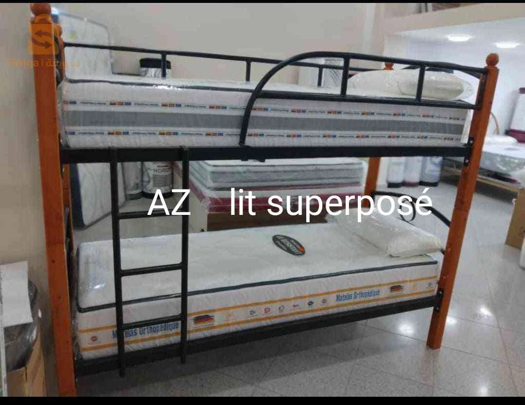 lit superposé métallique bois