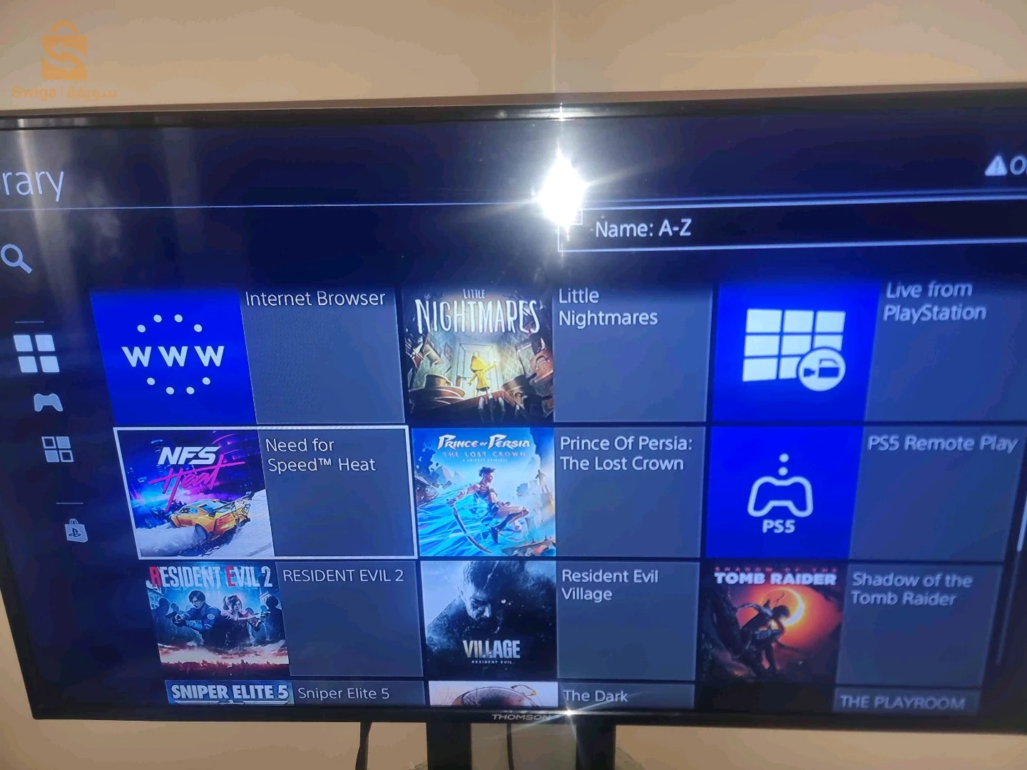 PS4SLIM 1TB مفلاشي12.02 بدون قرص+21لعبة+فلاش ديسك128GB