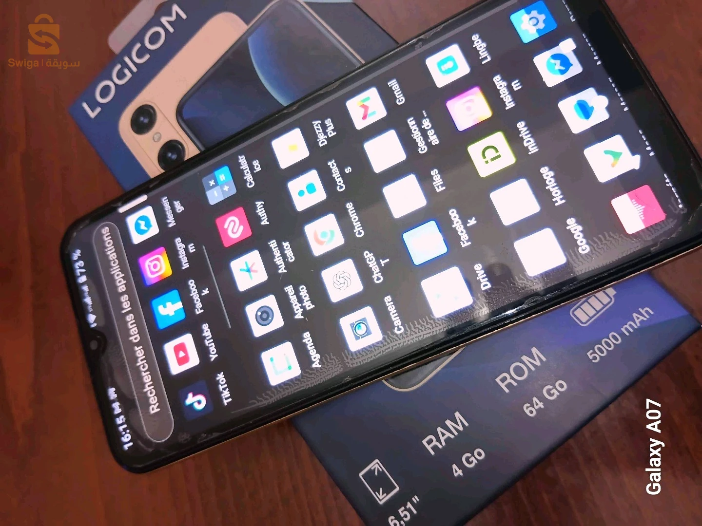 téléphone Logicom Comet 4g. /64g 5000.batterie fabrication française Android Google playstore avec boite