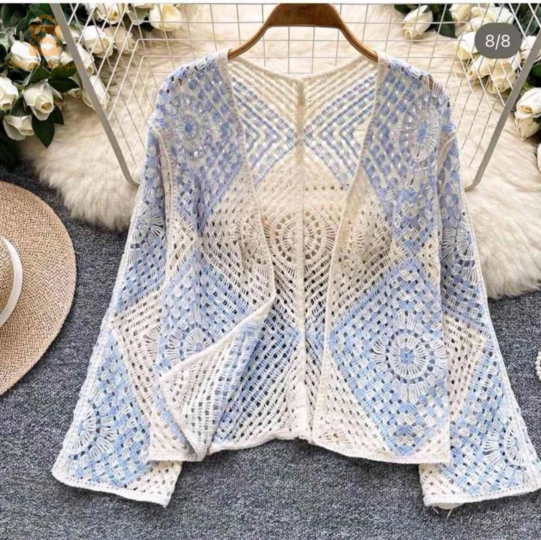 gilets crochet mancges longues