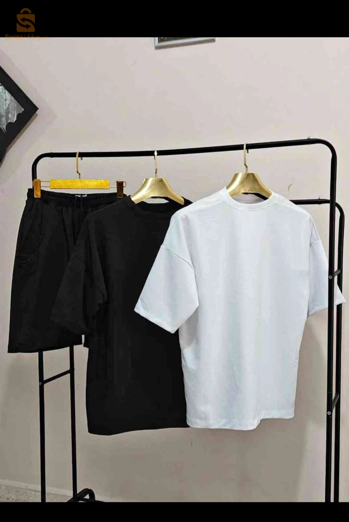 t shirt oversize blanc et noir 100% coton 250 gramage