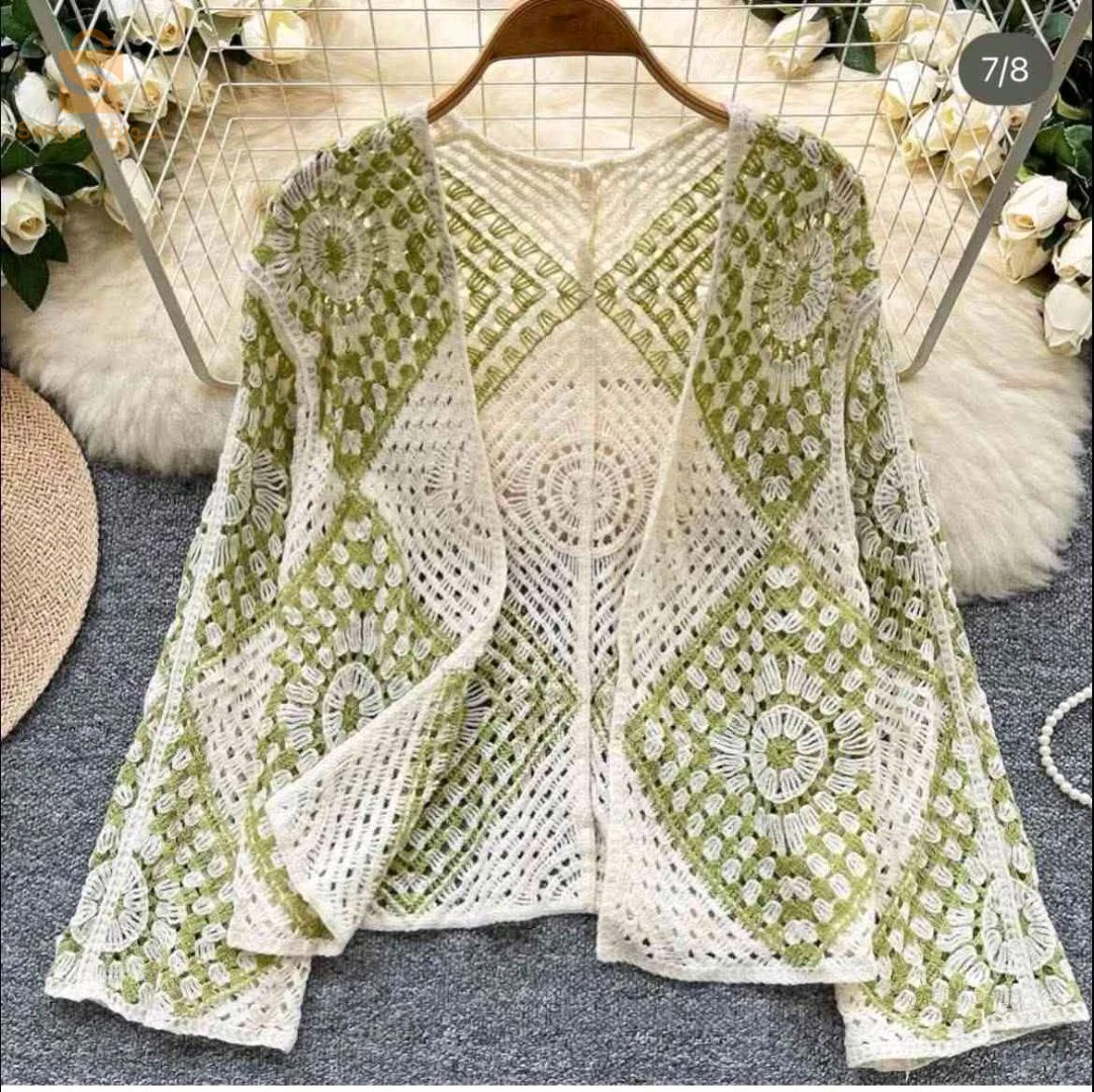 gilets crochet mancges longues