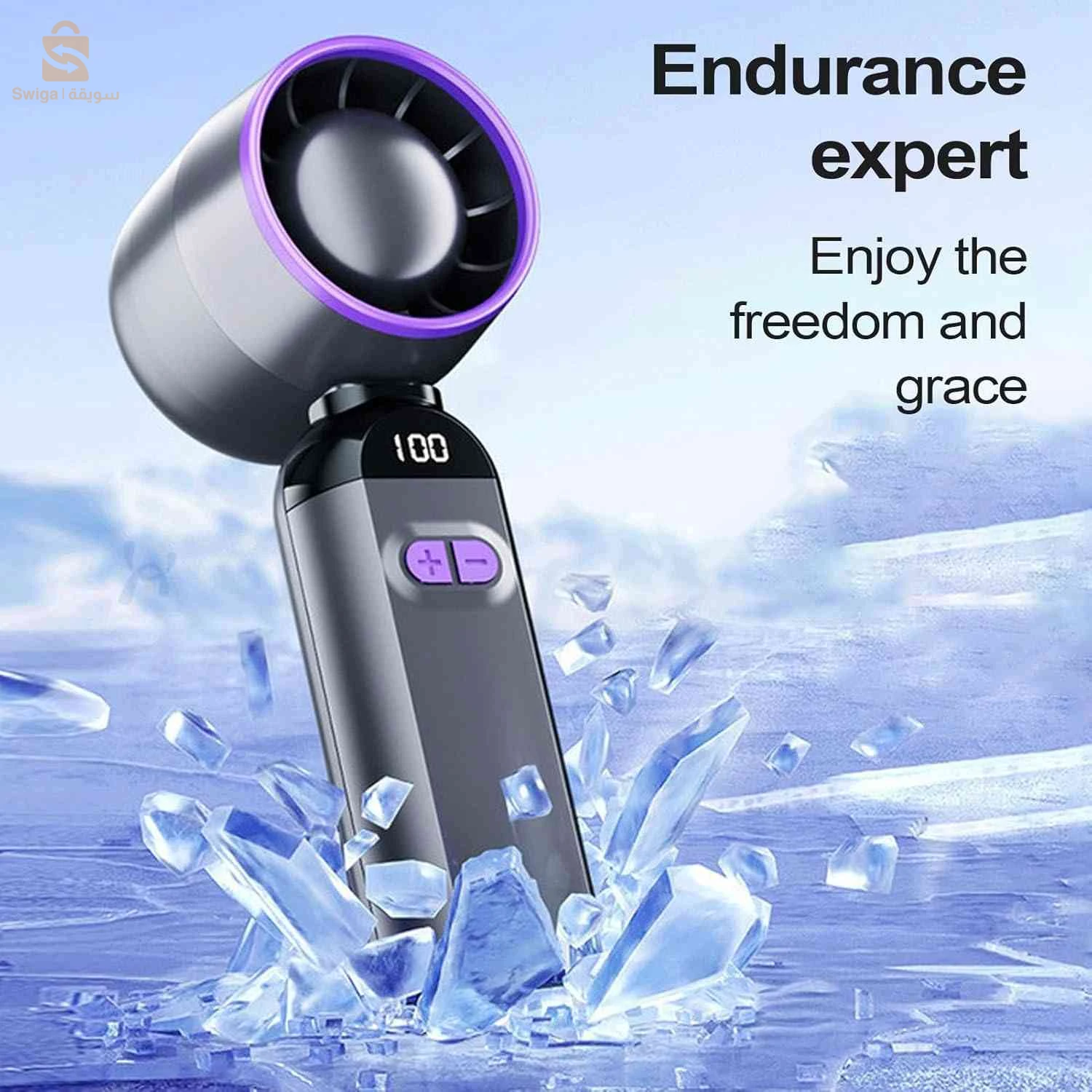 Mini Ventilateur Turbo Sans Pales - 100 Vitesses Réglables et Rechargeable USB - مروحة التوربو الذكية بدون شفرات مع 100 سرعة قابلة للتعديل